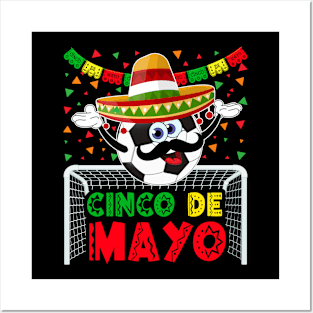 Cinco de Mayo Soccer Mexican Party for Kids Posters and Art